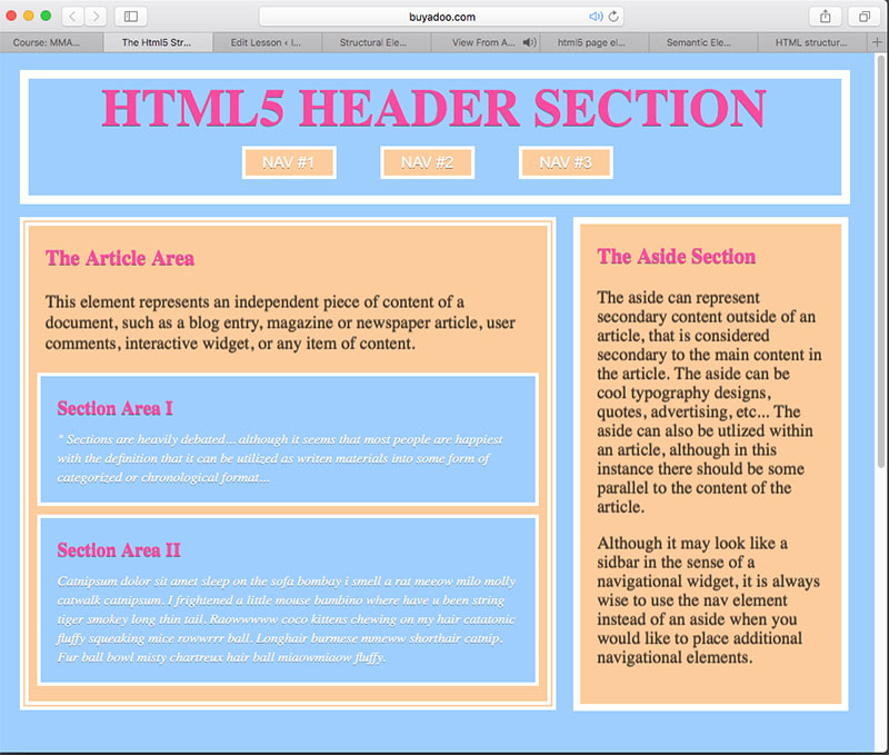 HTML5 Header Section