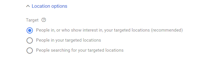 Location Options