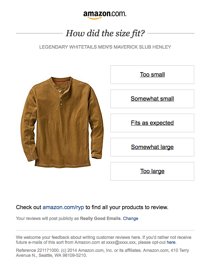 Amazon Feedback Email