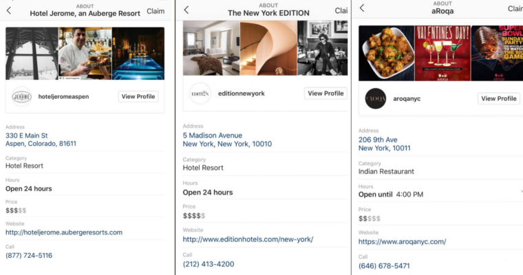 Instagram Local Business Profile